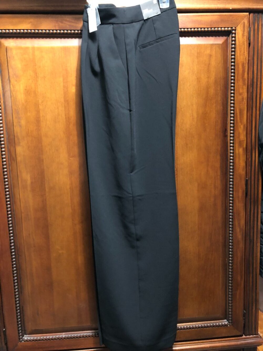 Express NWT Super High Rise Pleated Wide Leg Trouser Pants Black Size 6R